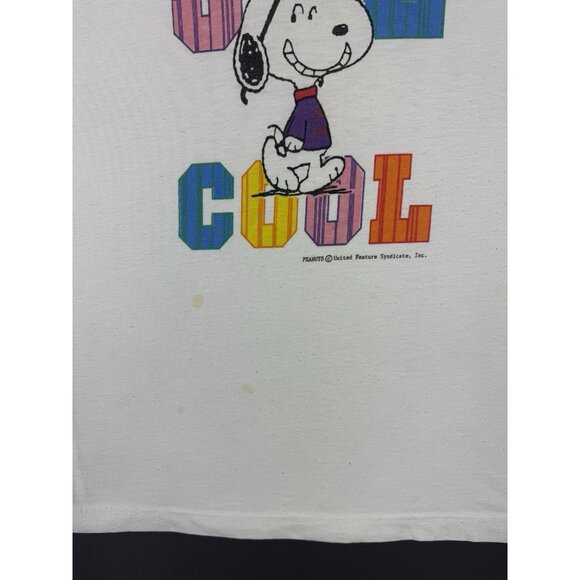 Rare True Vintage Snoopy Joe Cool Peanuts Art TV Cartoon Show White Tee Promo - Picture 7 of 11